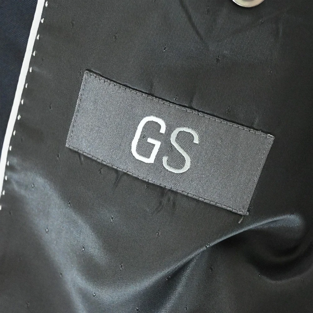 GS 52R Navy Blue Silver Button Wool Mens Blazer‎ Suit Jacket Sport Coat